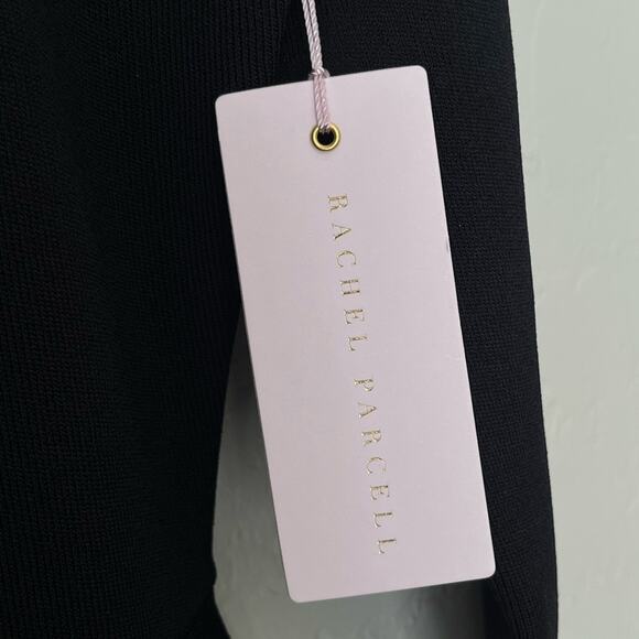 NWT Rachel Parcell knit fit and flare long sleeve black dress medium - Picture 7 of 11